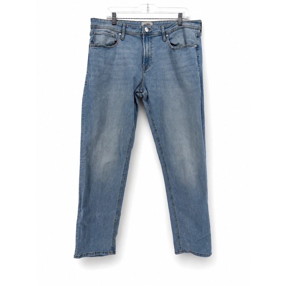 JJ Rebel Jack & Jones Mens Tapered Jeans Light Wash 36 x 31 Blue Denim Pants L
